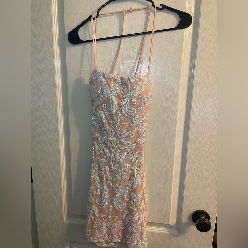 XS Brynlee Sequin Embroidered Bodycon Dress